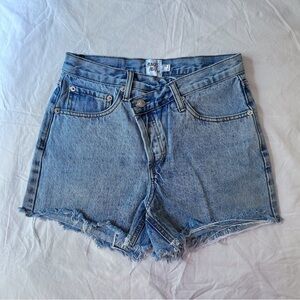 princess polly xena light wash denim shorts